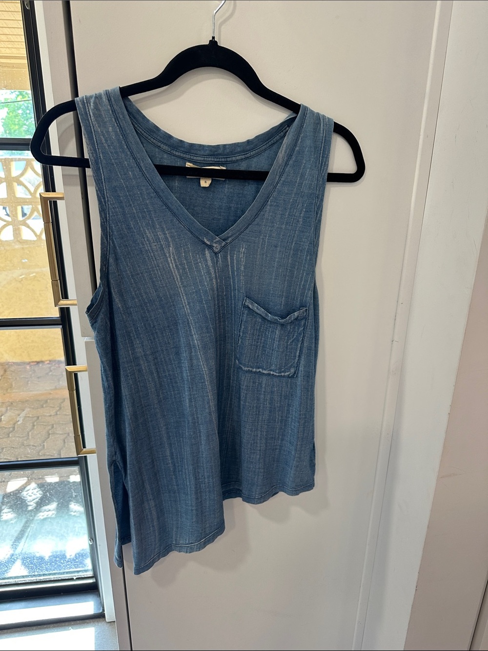 cloth & stone Washed Blue V-Neck Pocket Tank